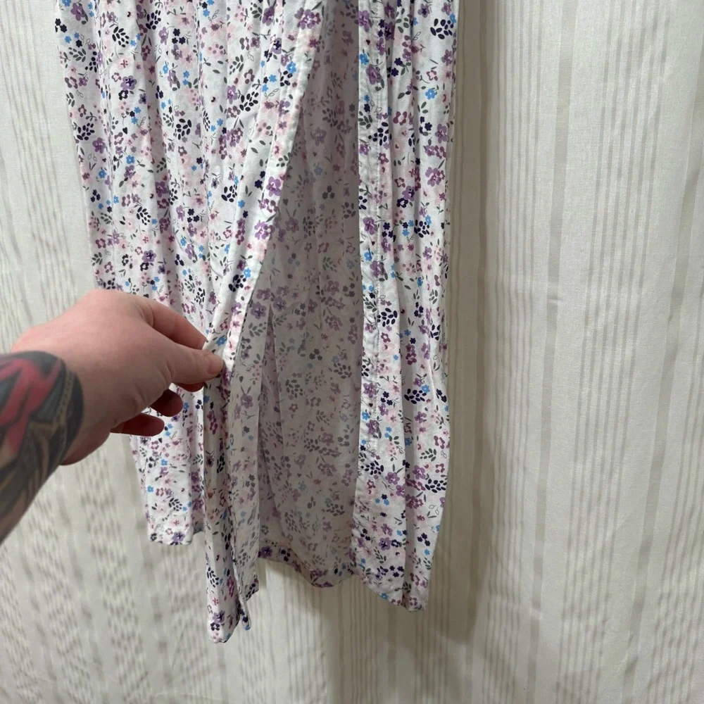 Madison Jules Ditsy Floral Lettuce Trim Summer Maxi Dress - Picture 4 of 8